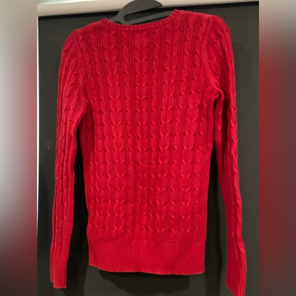 Women’s Red Ribbed Knit Sweater Size Small - Picture 3 of 4